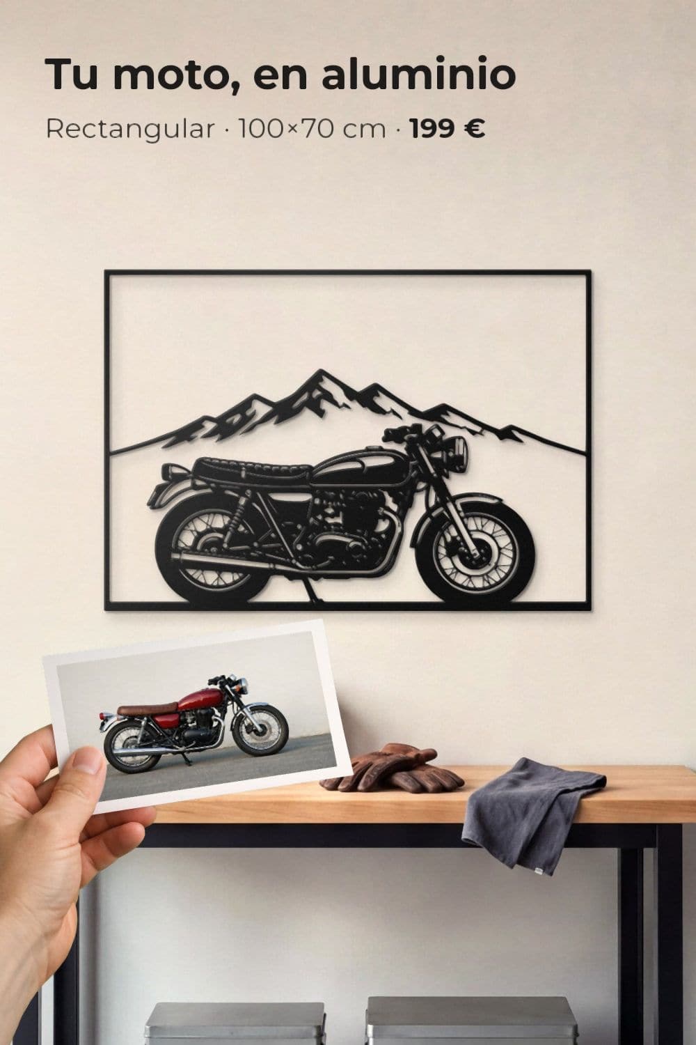 Cuadro de una moto en aluminio negro