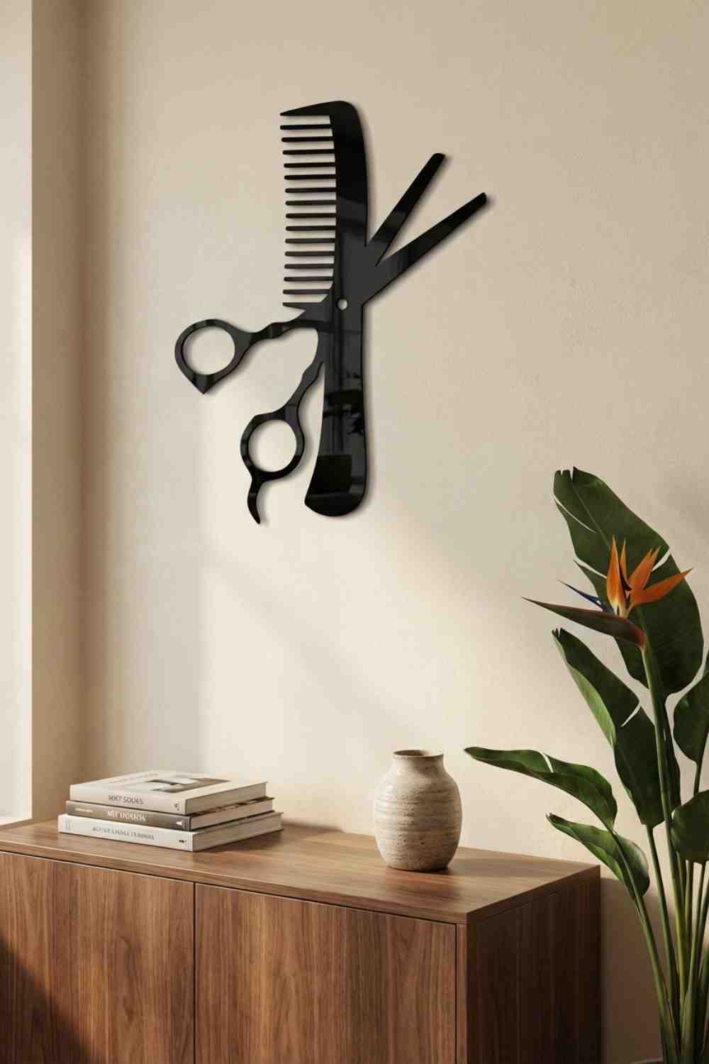 Peine y tijeras - Cuadro decorativo | Cortayrecorta.es