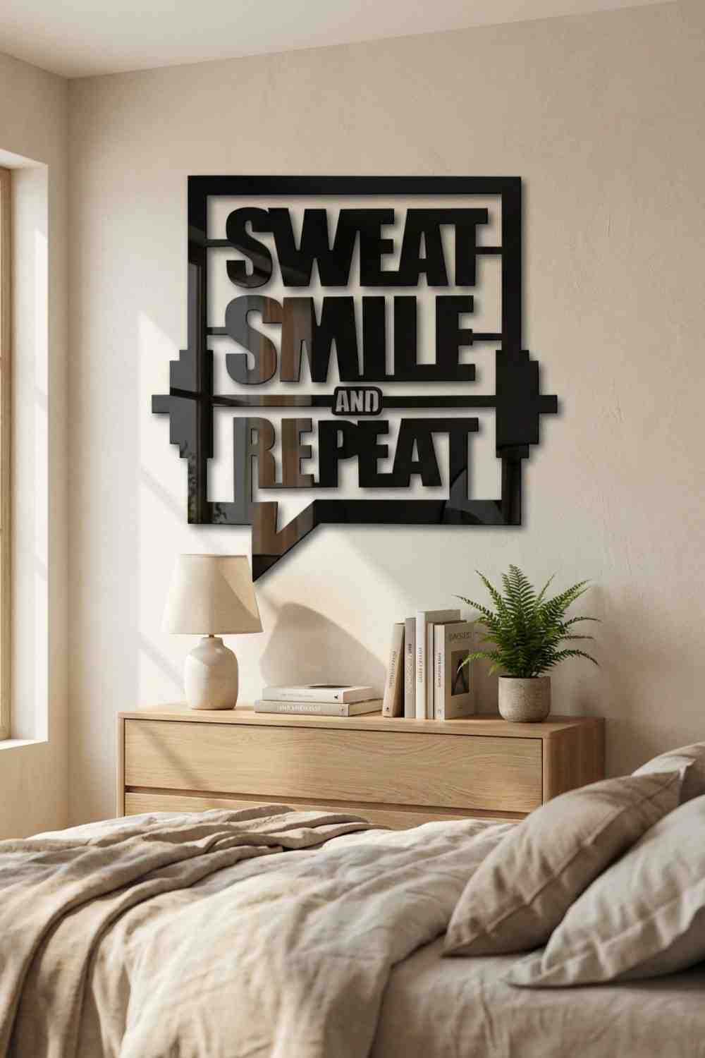 Sweat, smile and repeat - Cuadro decorativo | Cortayrecorta.es