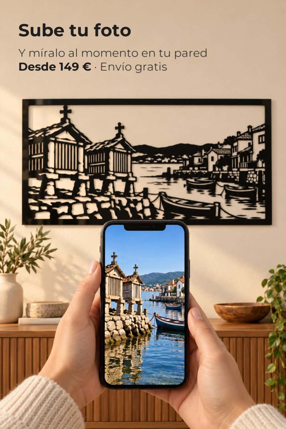 Sube la foto de tu lugar favorito y míralo al momento en tu pared: Combarro y sus hórreos