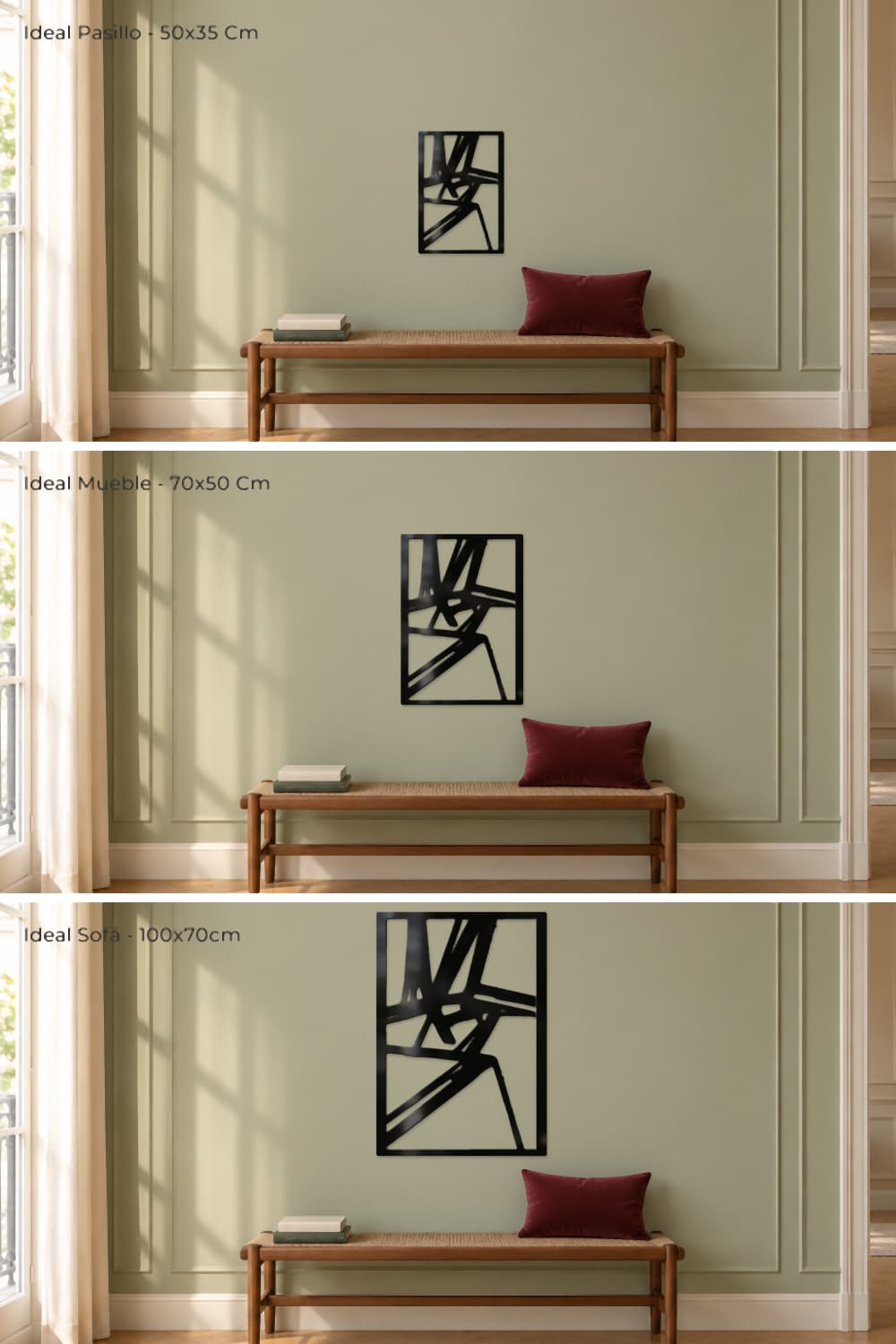 Venganza Vertical: comparativa de las tres medidas sobre la misma pared con banco de madera