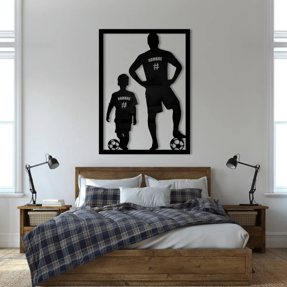 Papá e hijo futbolistas